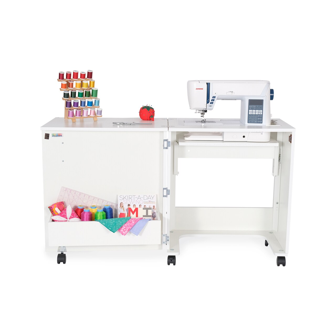 Arrow Classic Judy Sewing Cabinet with Hydraulic Lift & Storage Drawers